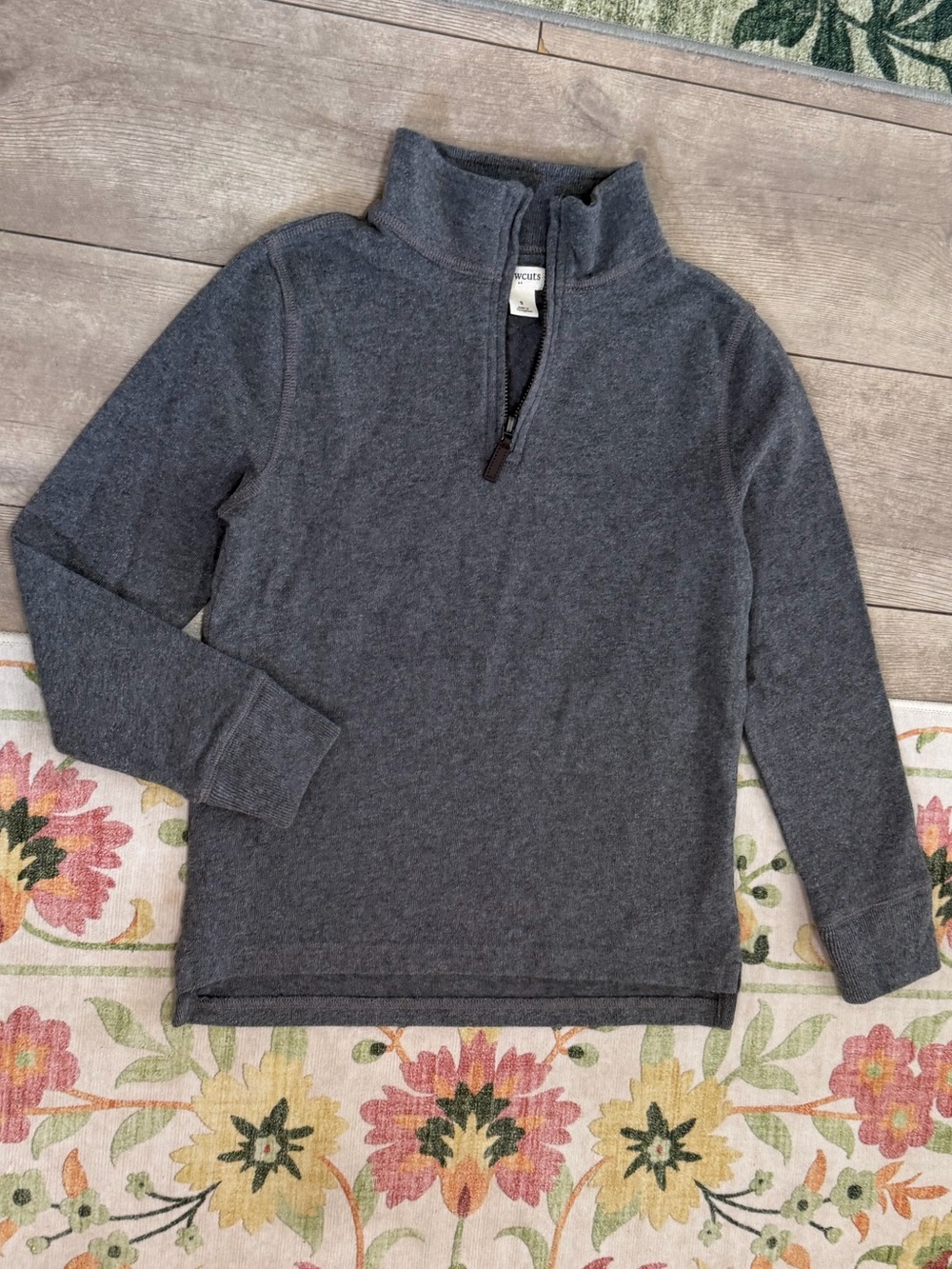 Crewcuts charcoal gray boys' quarter-zip pullover sweater Size small